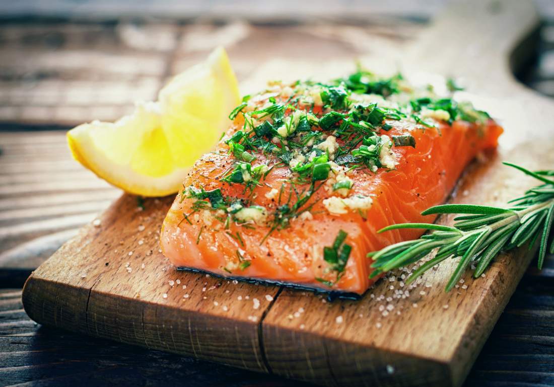 Healthy salmon meal for fodmap