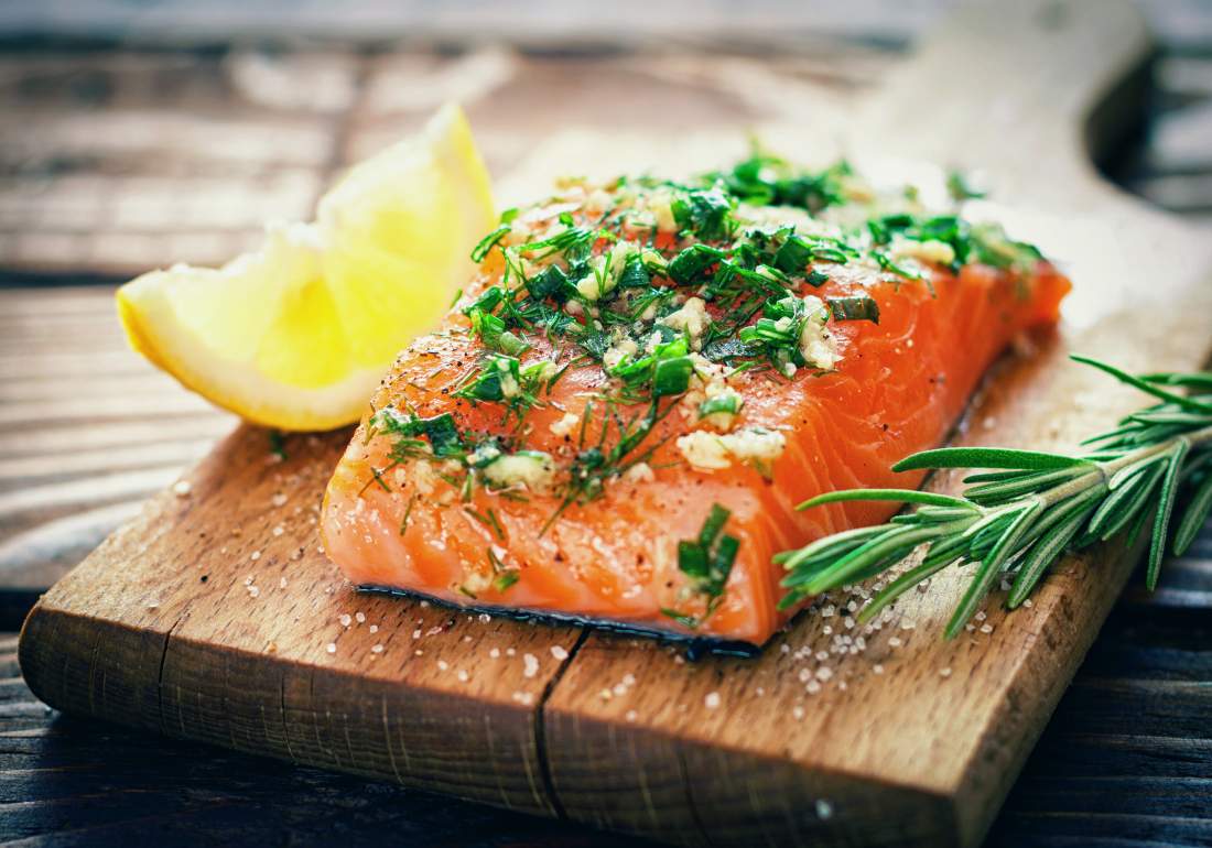 Healthy salmon meal for fodmap