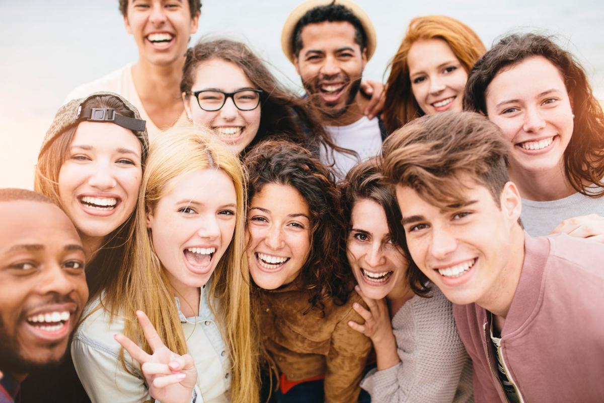 Group of friends smiling at camera