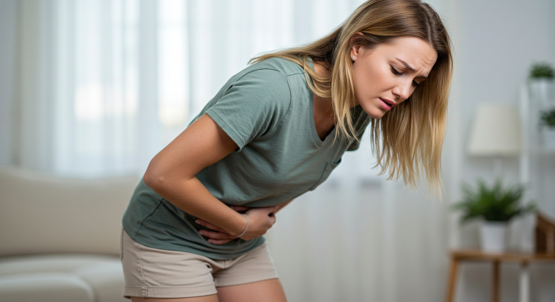 Woman in her living room keeled over in pain