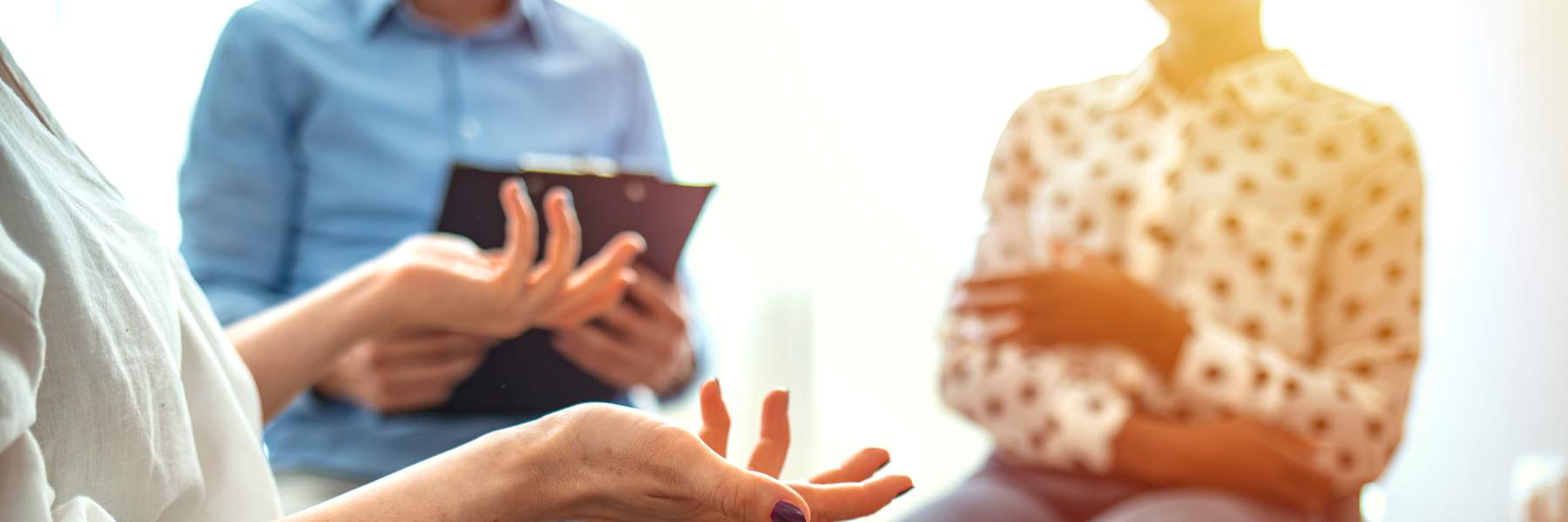 Group therapy and support session with people