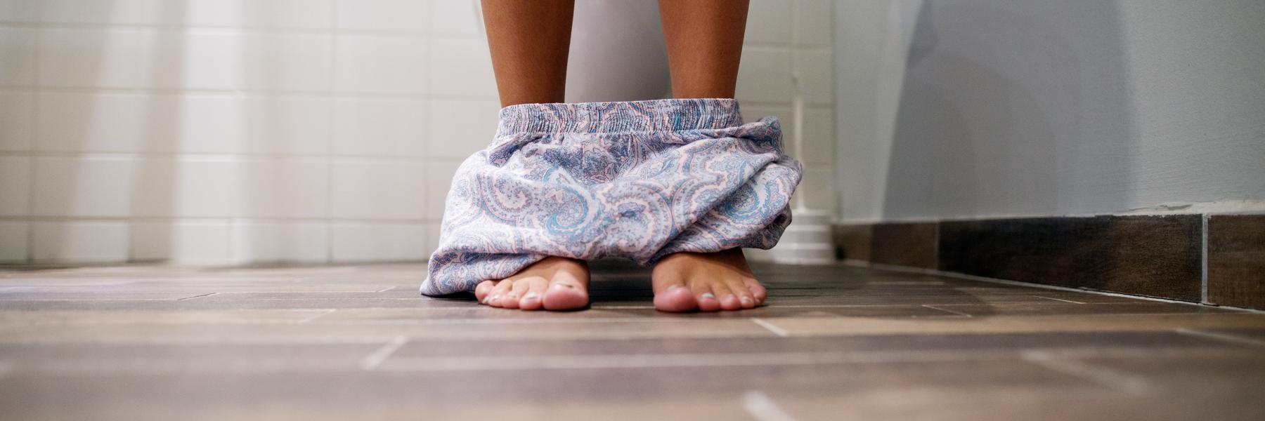 Woman on toilet