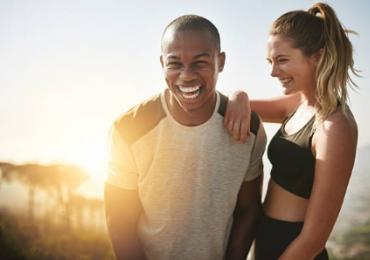 Man and woman smiling